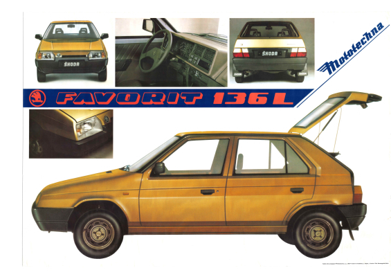 Plakát Škoda Favorit, Mototechna 1989